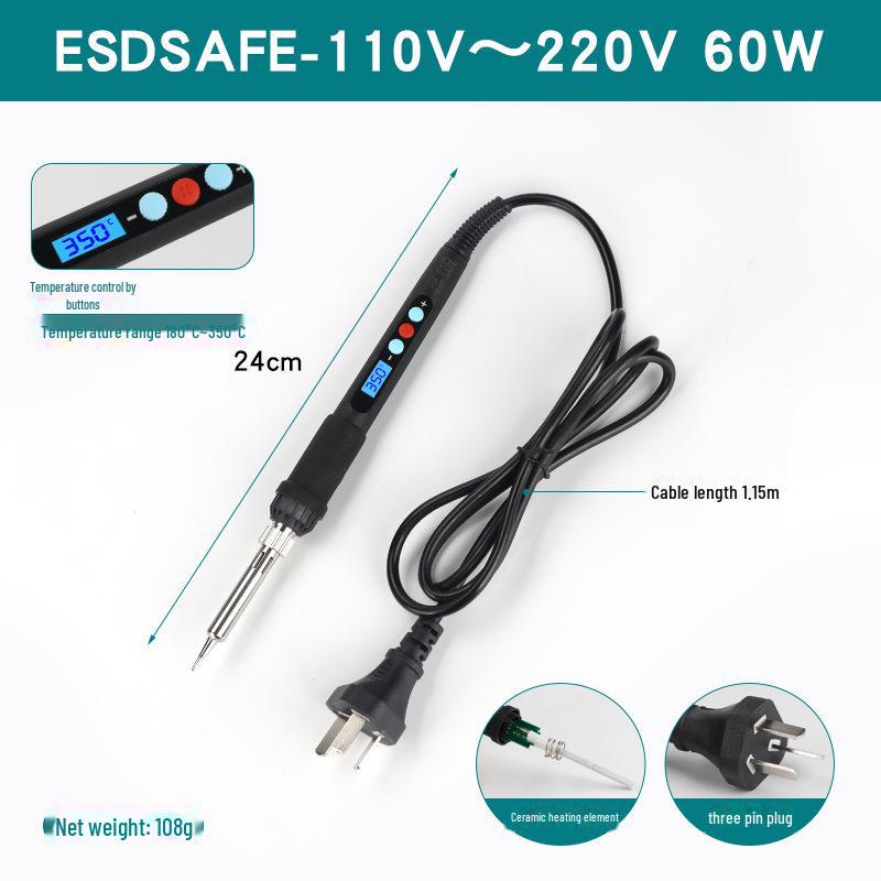 80W Constant Temperature Electric Soldering Iron with Digital Display - Household Electronic Welding Repair Tool