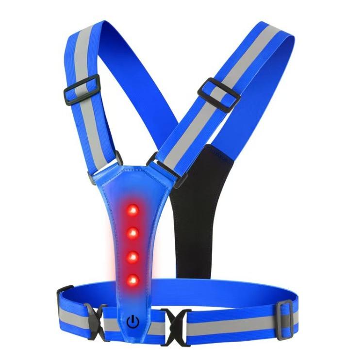 LED Adjustable Reflective Vest Running Equipment, 8-light High Visibility Reflective Running Equipment, Rechargeable
