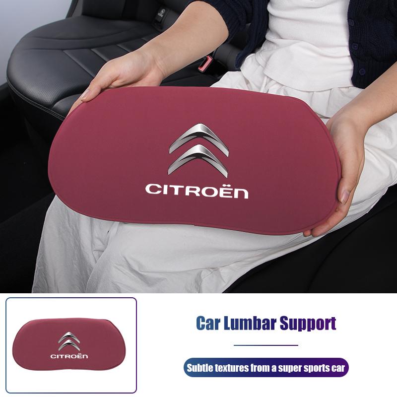 Car Seat Lumbar Support Fur leather Pillow Waist Protector Auto Accessories For Citroen C4 C3 C5 C1 C2 Berlingo Celysee Cactus