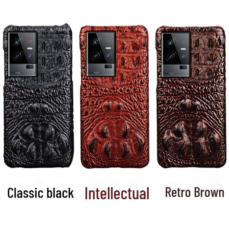 Genuine Leather Crocodile Skull Half Package Protective Cover for iQOO 9 & iQOO 9 Pro