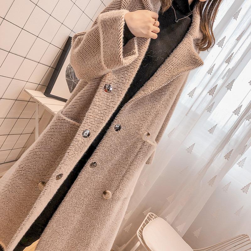 Autumn and winter coat women's coat coat female student long winter woolen coat mink velvet jacket medium and long