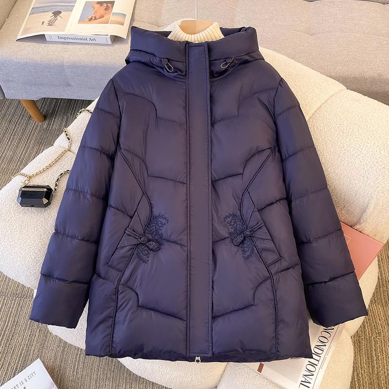 

Пожилым Зимняя Хлопковая Женская Бабушкина Одежда Средней и Длинной Длины Утолщенная Теплая Хлопковая Куртка 4XL лавандовый