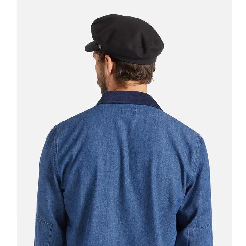 Große Größe 62cm Militärhut Mode Marinekappe Unisex Herren Flacher Schirm Seemannskapitän Hut Baumwolle Herbst Retro Schwarze Mütze