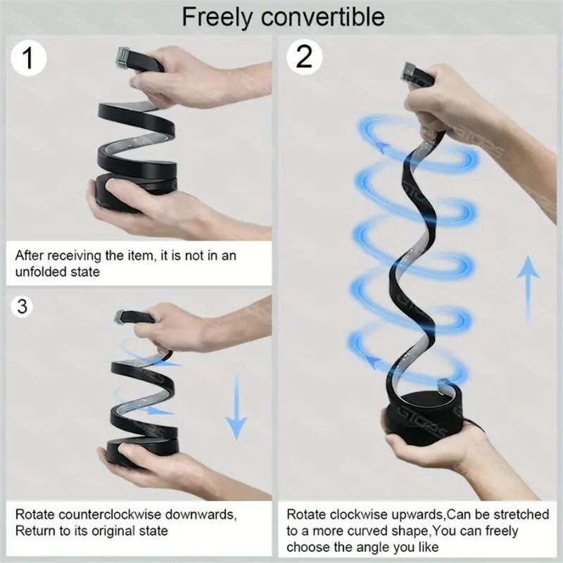 Modern Led Bedside Lamp Adjustable Spiral Night Light Usb Powered For Bedroom Living Room Office Decoration