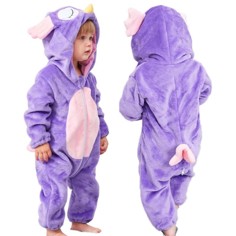 

Зимний Хэллоуин Динозавр Кигуруми Косплей Одежда С Капюшоном Животное Корова Обезьяна Единорог Комбинезон Детский Плотный Комбинезон Для Новорожденных 100