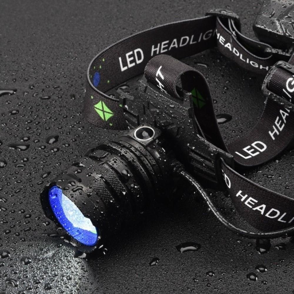 Adjustable 30W LED Headlamp White Light Powerful Flashlight Powerful Flashlight Headlamp Lighting Camping
