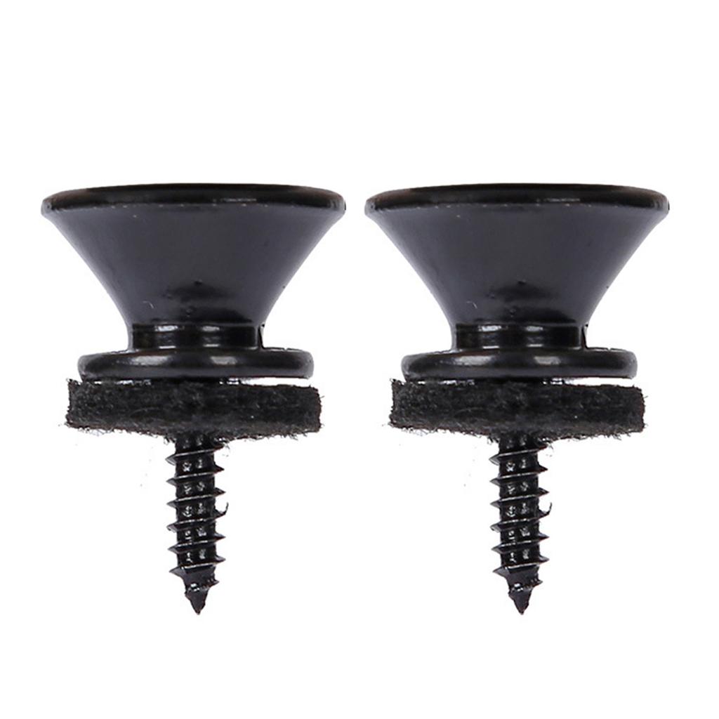 2Pcs Metal Guitar Strap Locks Guitar Strap Buttons Guitar Strap Buttons End Pins with Mounting Screws and Felts Cushions
