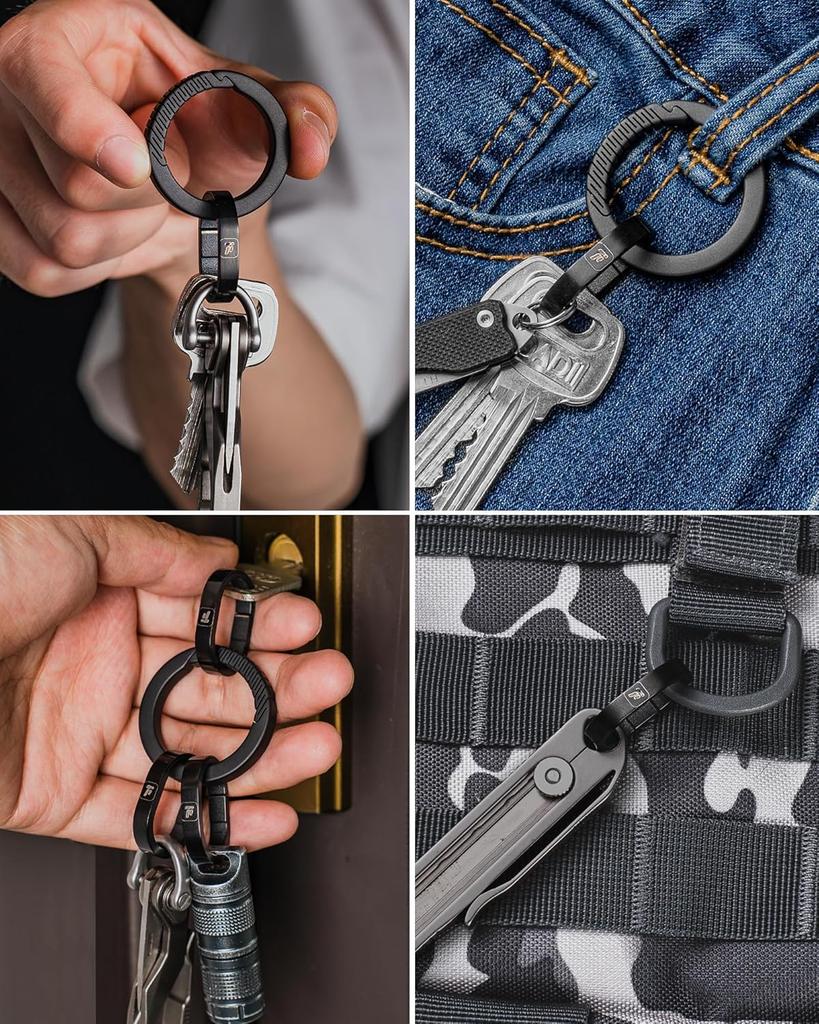 TIMULTI Sleutelhanger Titanium Karabiner Stijlvolle Auto Fiets Snelontgrendeling Sleutel