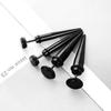 Stainless Steel Punk Cone Ear Studs and Expanders - Black Piercing Jewelry
