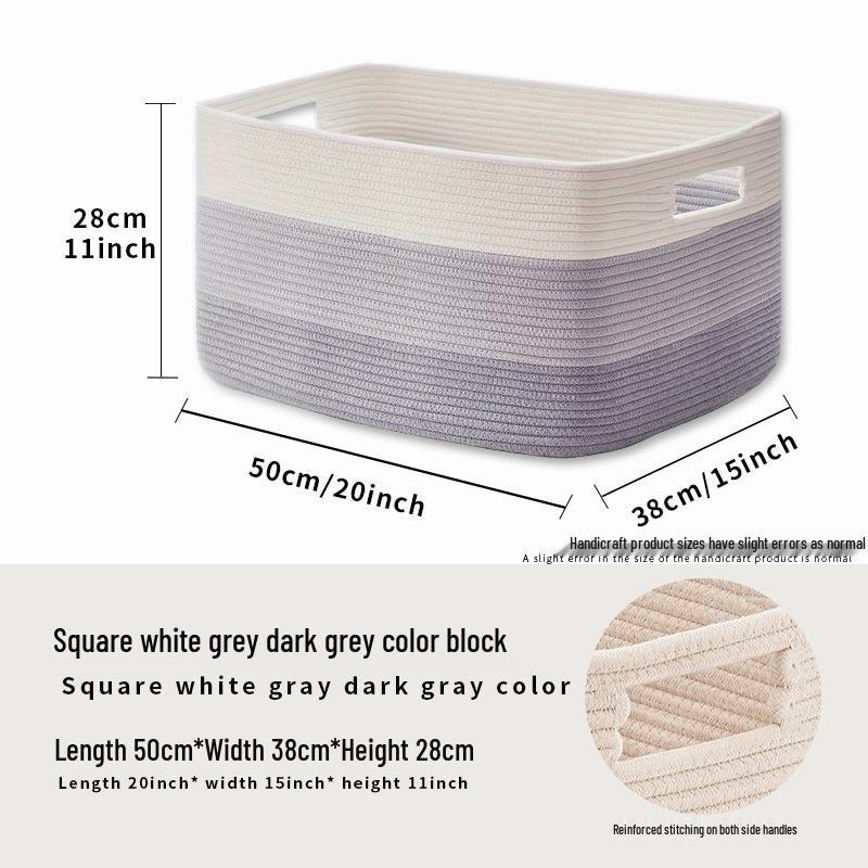 Cotton Rope Woven Basket: Desktop Organizer & Toy Storage