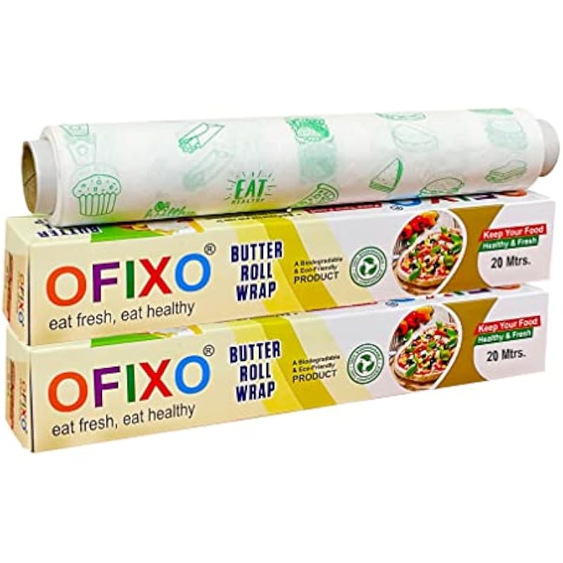Ofixo Food Wrap Multipurpose Food Wrapping Paper | 20 Meter | Perfect Premium Food Wrapping Paper For Cooking, Baking, P