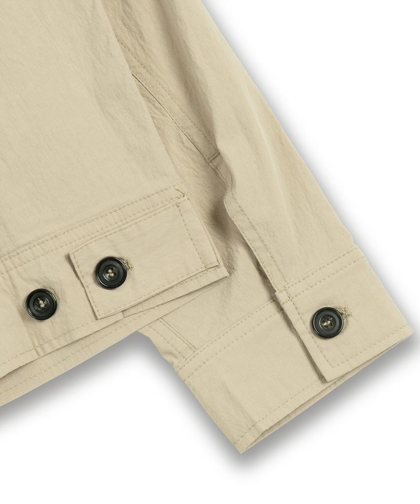 Mudsalt Seersucker Trucker Jacket Beige