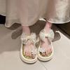 Woman Slippers Open Toe Shoes for Women on Beach Slides With Bow Green Sandals Flat Korea Style Designer Luxury Clappers New Vip