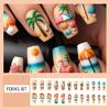24pcs Medium Ballet 3D Beach Design Press On Nail Summer False Nail Acrylic Nail Manicure Nail Decors French Art Tips