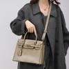 Vintage-Tragetasche mit Schloss, Damen-Schultertasche