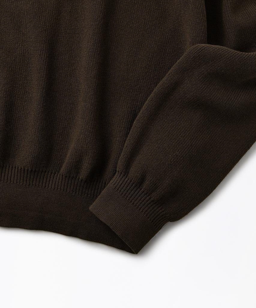 OUTSTANDING Half Zip-Up Knit Sweater_Brown