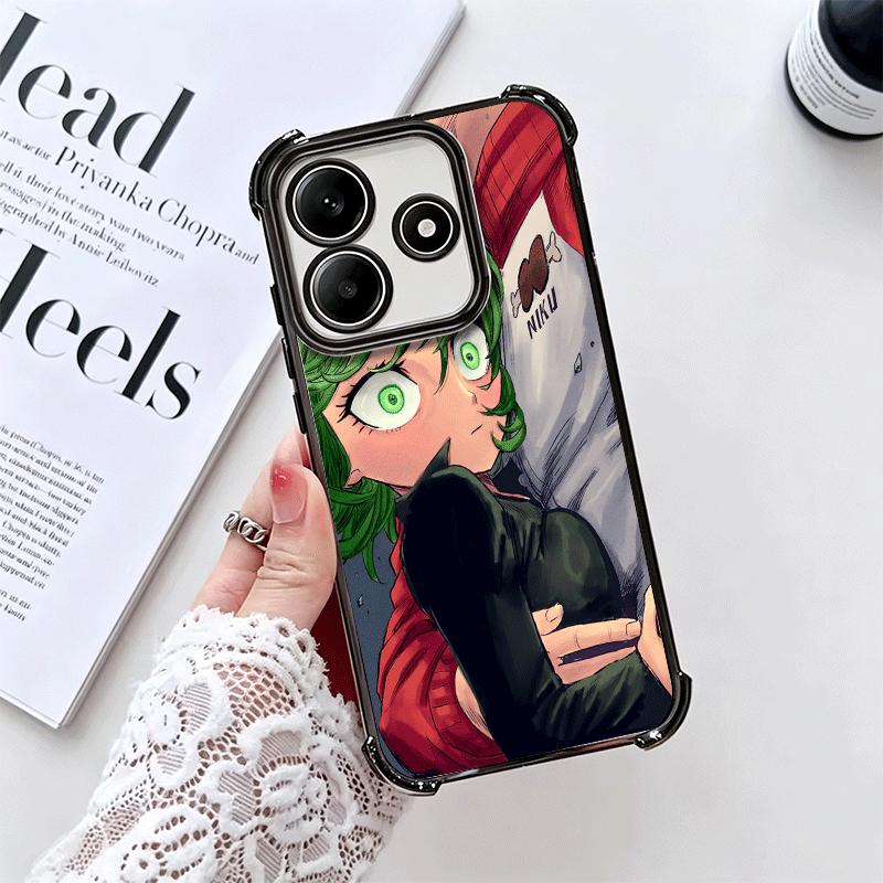 One P-Punch-Mans Tatsumaki Soft Phone Case For Xiaomi Redmi Note 14 15 Pro Plus 13 12 11S 11T 5G 10 9S 9 Plating Anti-Fall Funda