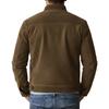 Men's Solid Color Suede Warm Pockets Cardigan Jacket Men's Casual Jacket.