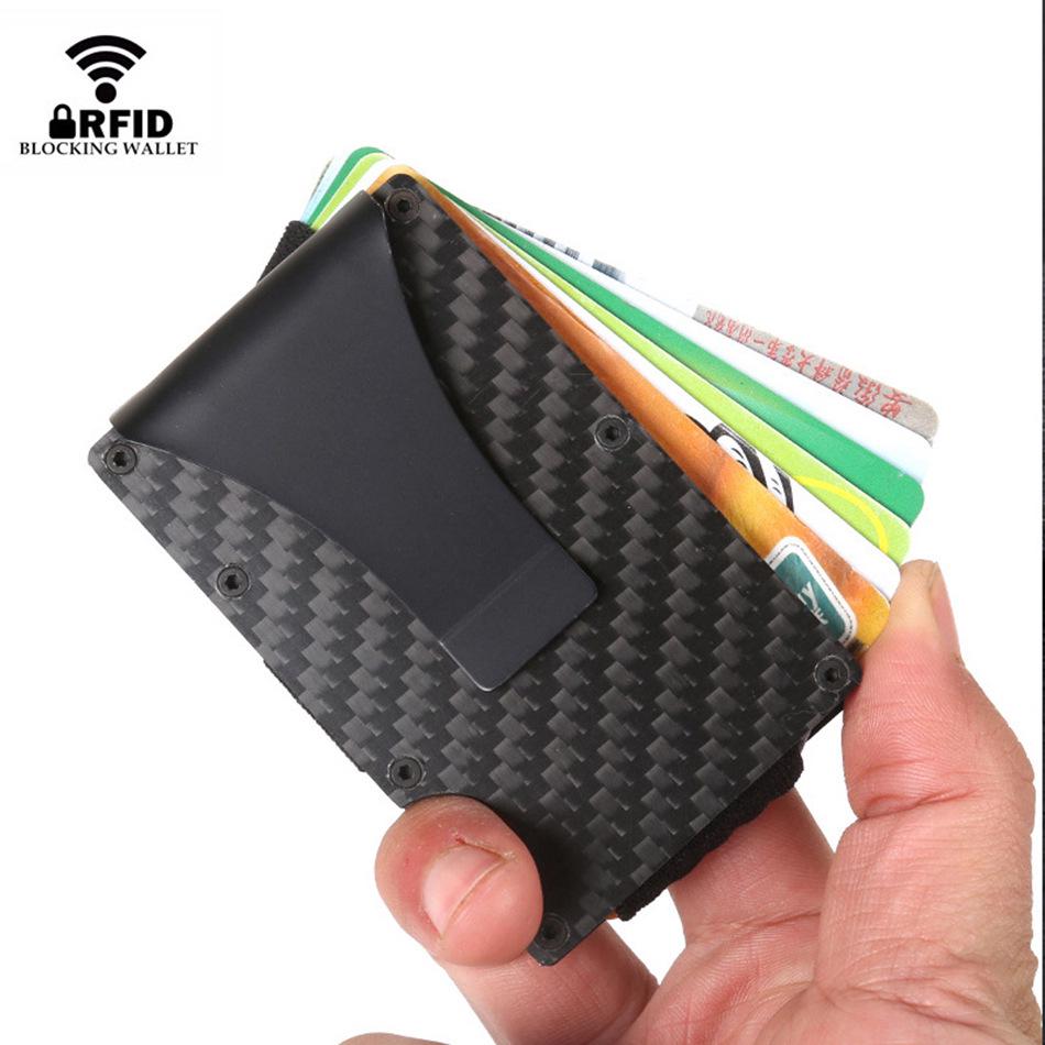 Carbon Fiber RFID-Blocking Minimalist Men's Card Holder Wallet