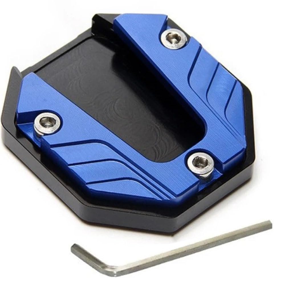 

LIKENNY Motorcycle Universal Side Stand Plate Alloy Dress Up Parts for Many Vehicles (Blue)