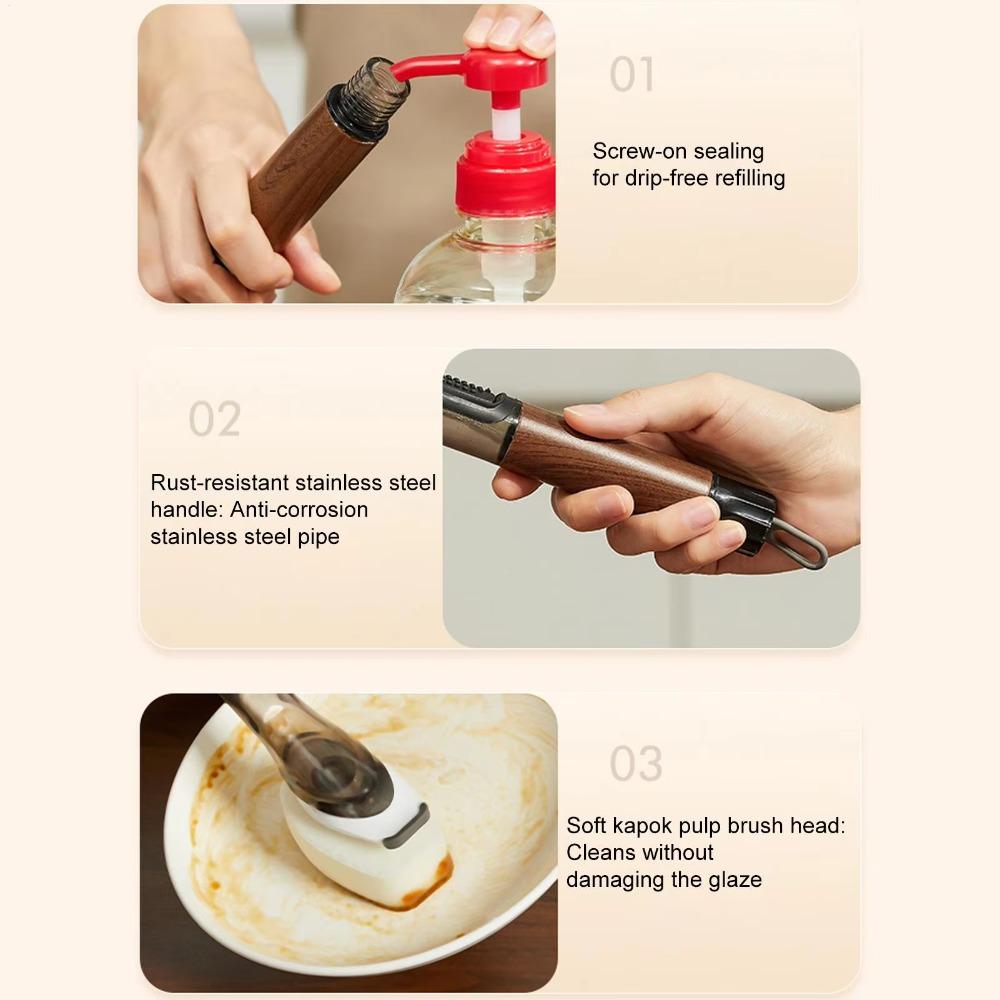 Replacement Head Pot Cleaning Brush Long Handle Kitchen Cleaning Brush Pot Scrubber  Sink