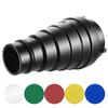 NEEWER Conical Snoot Kit Medium Size Aluminum Alloy with Honeycomb Grid and 5 Color Gel Filter Compatible with Bowens Mount Studio Strobe Monolight, P