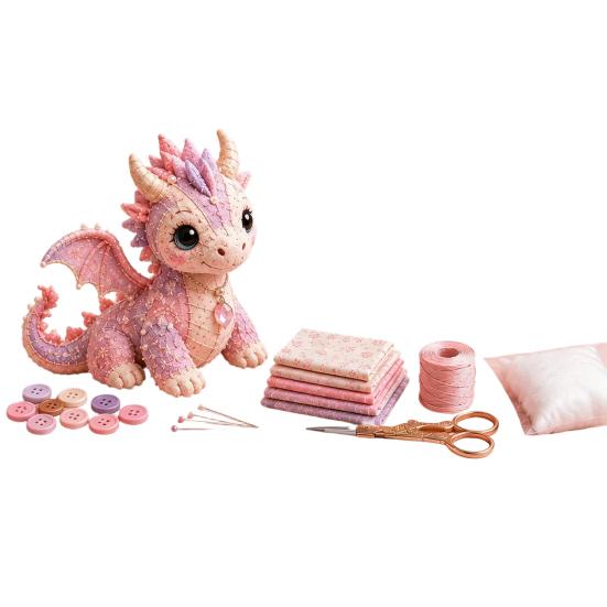Yousheng DIY Patchwork Meeresbewohner Puppen-Set, Handgemachtes Patchwork-Zwerg Nähset für Heimdekoration, Stoff Cartoon Drachen Patchwork Bastelsets für
