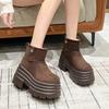 Fashion 10CM Women Snow Boots Non-slip Winter Warm Plush Short Boots Thick Fur High Platform Ankle Boots Suede Leather Chunky Sneakers