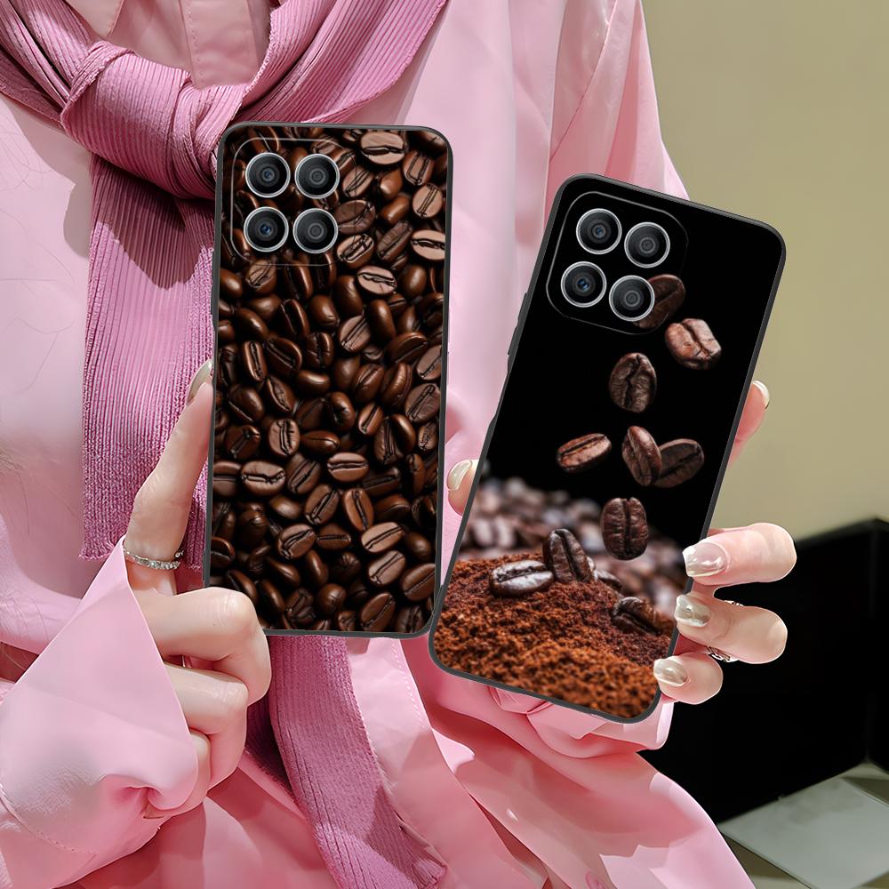 Kaffeebohnen Mattes TPU Handyhülle für Honor 90 80 70 60 50 30 20 10 9 8 7 Pro S SE Lite 5G Bunte Druckabdeckung
