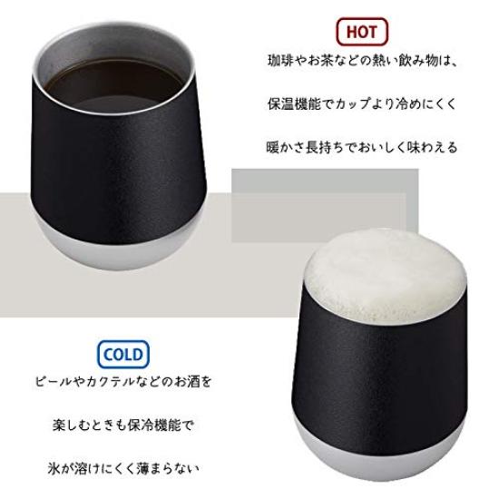 Zalatto Tumbler, Round, Vacuum Insulated, Stainless Steel, Thermostat, ColdHot Insulation, Double-Walled, 310ml, Gray (Men's Stylish Matte Series)