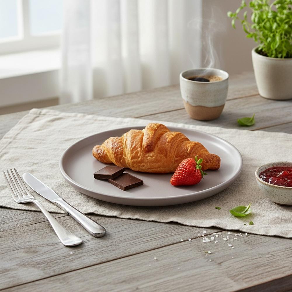 Talerz Deserowy Płytki Mały na Ciasto Deser Ceramiczny Szary 20,5 cm