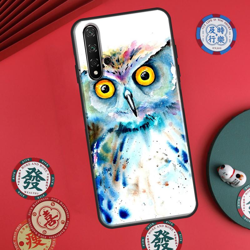 Owl Watercolor Animal For Huawei P20 P30 P40 Lite P60 Pro Nova 12i 11i 8i 12s 9 10 SE Y90 Y60 Y70 Y72 Y61 Y91 Case