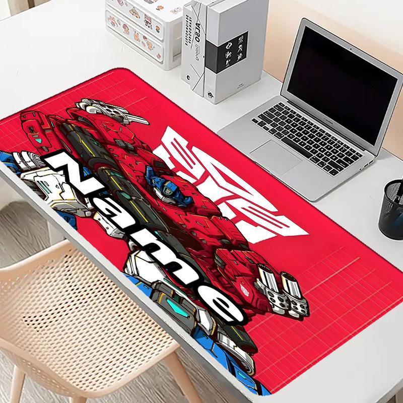 Custom Name Personalized Transformers Pattern Mousepad, Laptop PC Desk Mat, Decorative Desk Mat for Home Keyboard Pad Gift