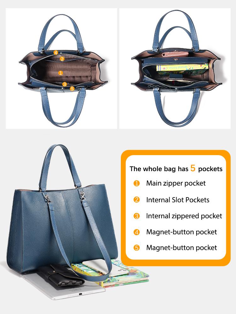 Zency Damen Große Tragetasche Echtes Leder Schultertasche