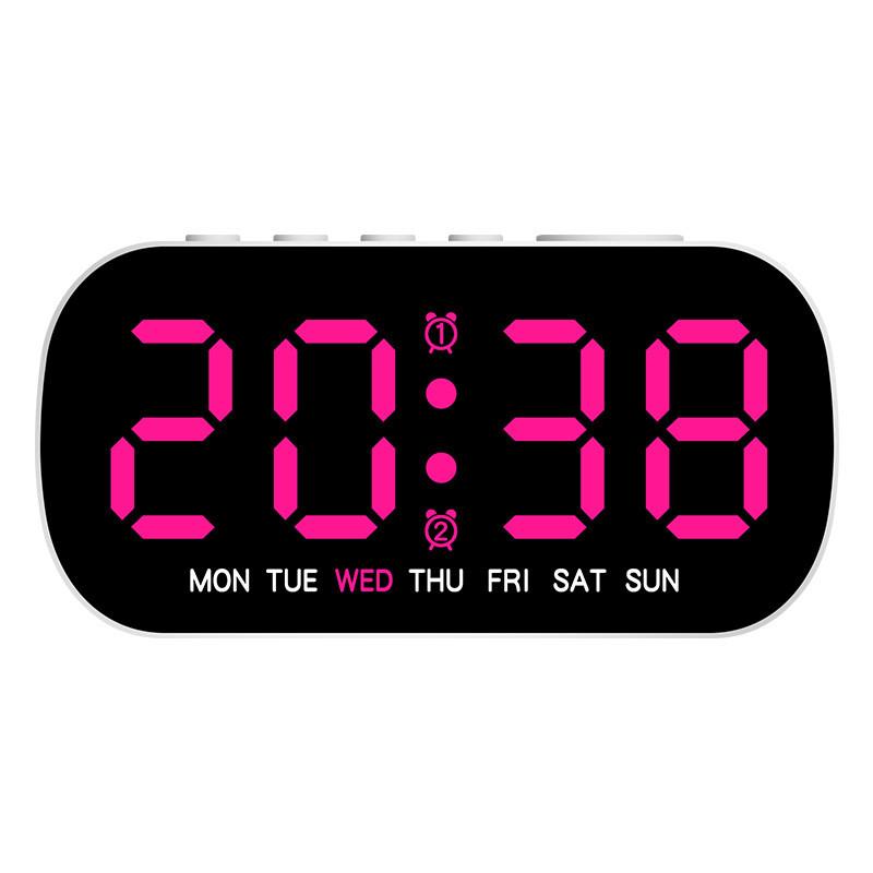 Digital Alarm Clock With Led Display And Date For Home Office And Modern Decor