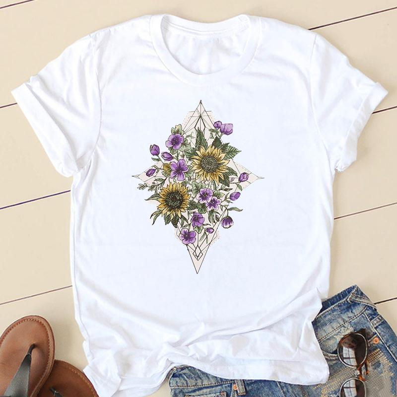 Clothes T Women Short Sleeve Casual Fashion Tshirt Summer Butterfly Flower Spring Top Female Tee Shirt Lady Graphic T-shirts
