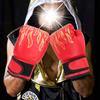 1 Pair Kids Children PU Kick Boxing Gloves Karate Muay Thai Guantes Sanda Training Equipmentred for children