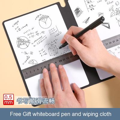 1 Pcs Reusable Whiteboard Notebook Set With Whiteboard Pen Erasing Cloth Leather Memo Pad Weekly Planner Portable Stylish Office