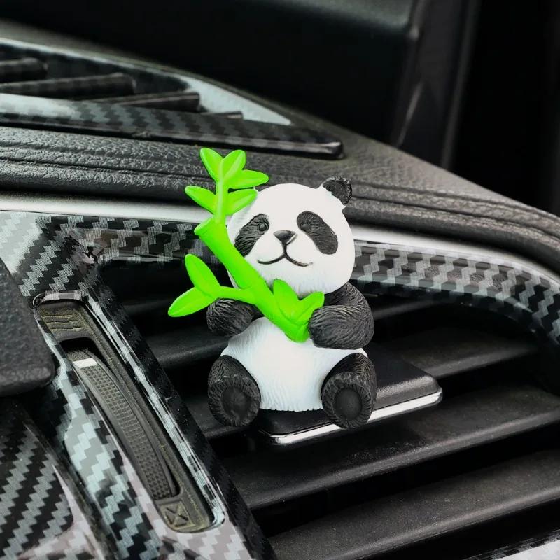 Panda-Auto-Ornamente, Auto-Dashboard, Mittelkonsole, Panda mit Bambus-Ornament, Garten-Mikro-Landschaftsdekoration, Zubehör