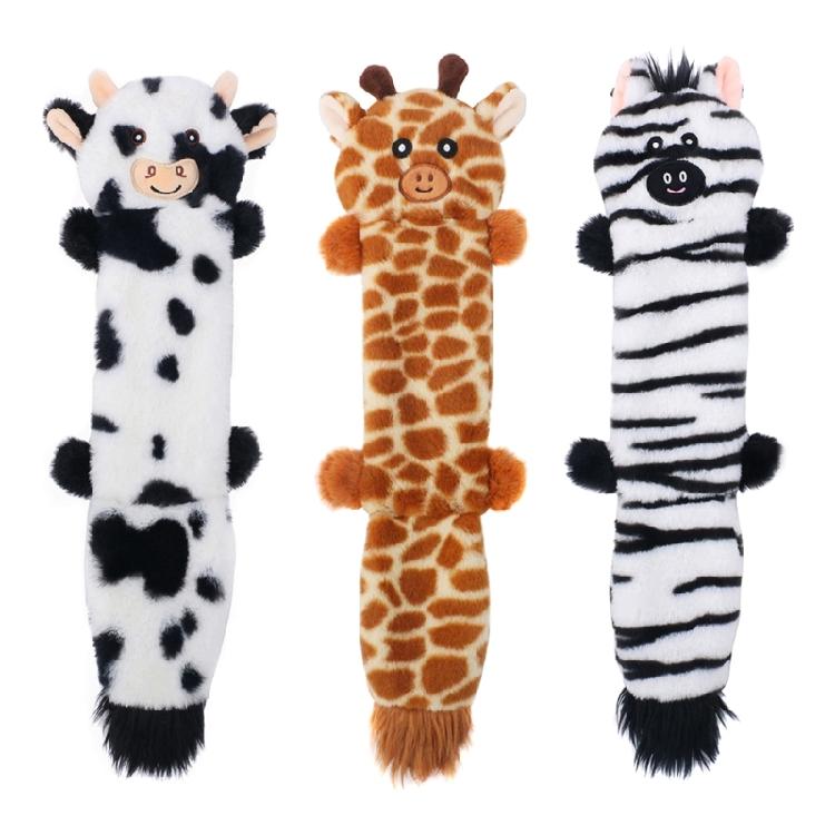 Dog Squeak Toy Interactive Chew Toy Unstuffed Plush Animal Reduce Boring