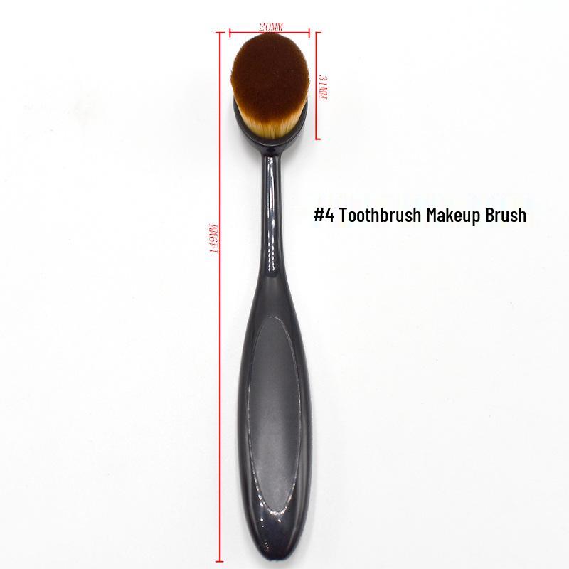 Portable Black Toothbrush Makeup Brush - Foundation, BB Cream, Blush Beauty Tool, Non-Absorbent Design