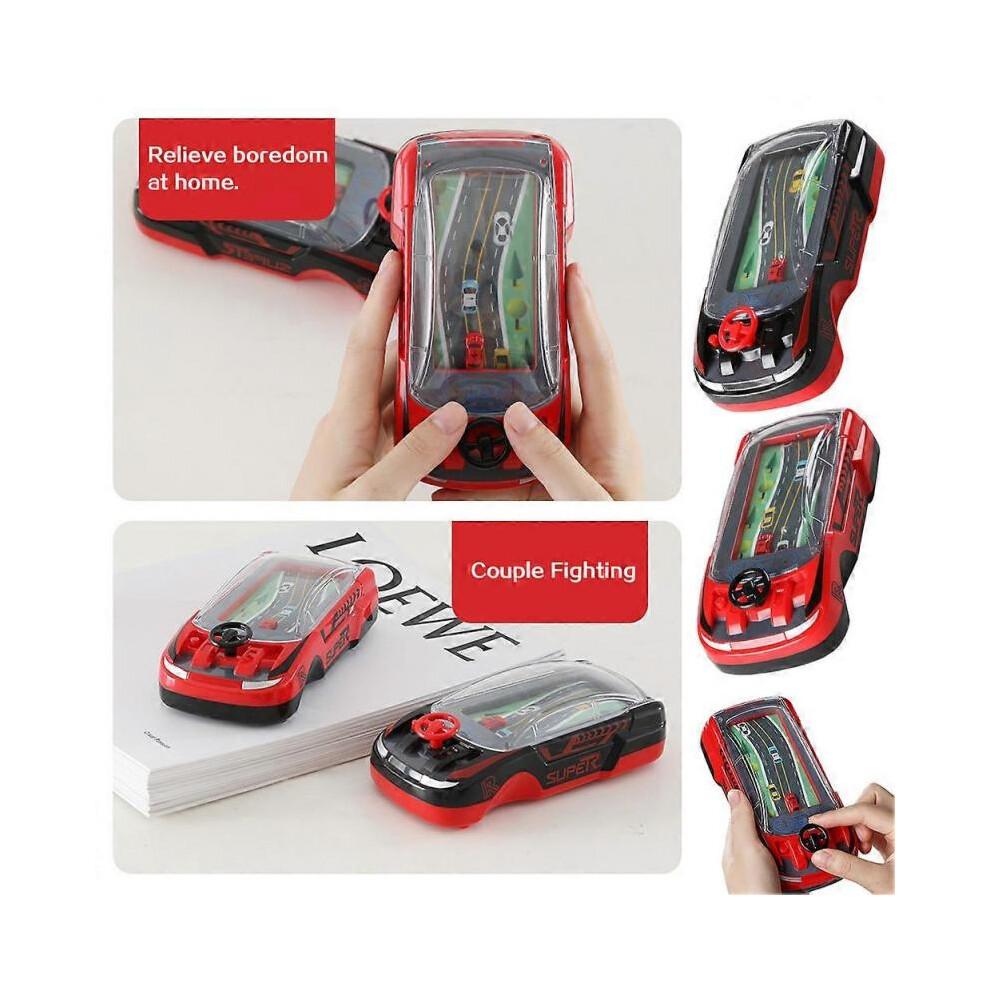 (Red)Handheld Racing Car Game Realistics Steering Wheel Car Toy Kids Birthday Present
