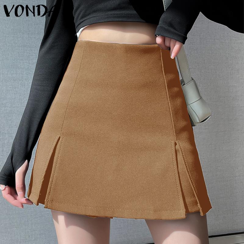 

VONDA Летние женские однотонные юбки с разрезом и шортами