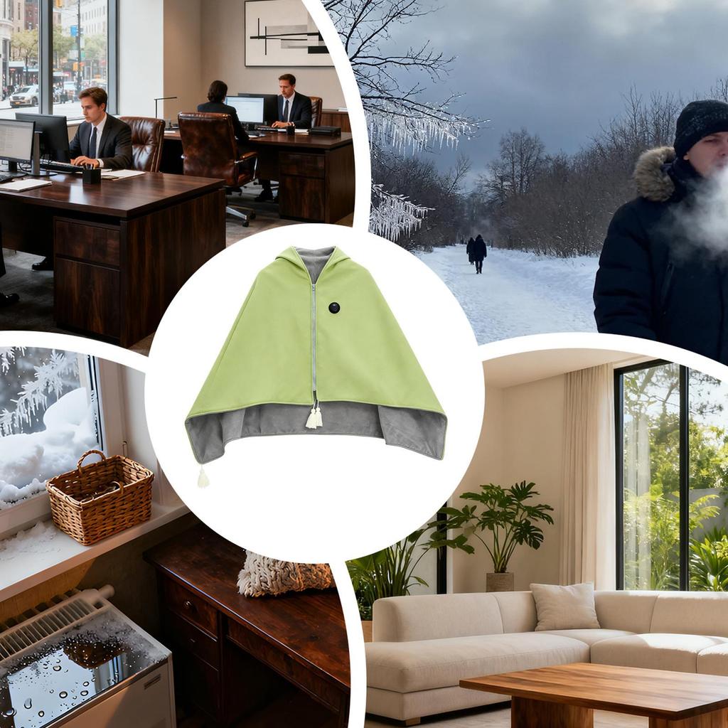 Portable Heated Shawl 3-Level Safe Portable Soft Heating Throw Women Wearable Heated Blanket For Couch Sofa Home Dorm Offices