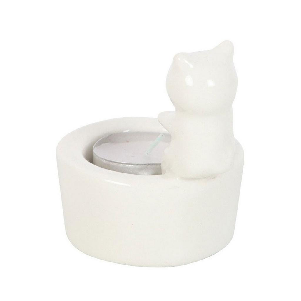 Something Different Warm Paws Happy Heart Cat Tealight Holder