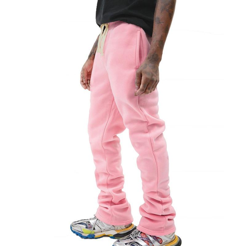 Men's Autumn Winter Solid Color Casual Sweatpants, Loose Straight Leg Long Pants