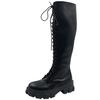 Ins Korean Version of Martin Boots Thick-soled Thin Lace-up High Boots Long Knight Boots Women's 2021 Spring New Boots