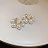 French pearl oval shell earrings white flower high-end stud earrings fashion temperament light luxury earrings women