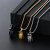 Stylish Non-Fading Stainless Steel Hand Grenade Pendant Necklace