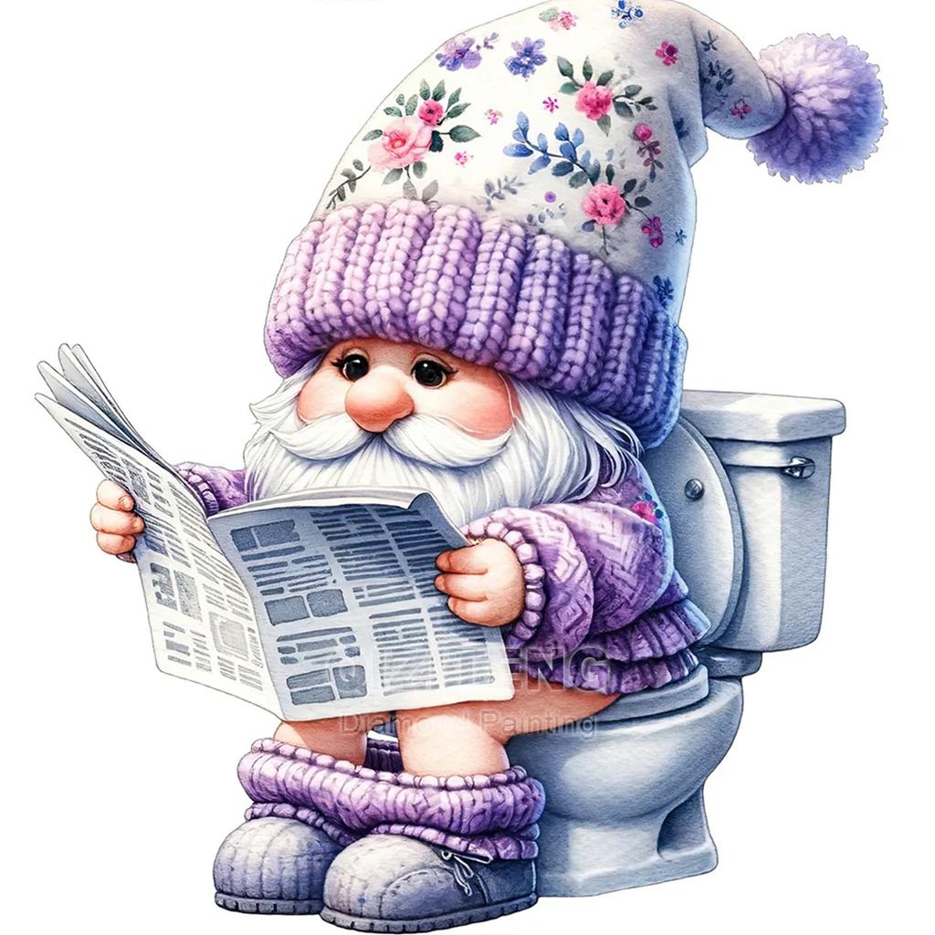 5D DIY Malowanie Diamentowe Kreskówkowy Gnom Pełny Kwadratowy Okrągły Diamentowa Mozaika Haft Urocza Postać Zestaw do Haftu Krzyżykowego Sztuka Dekoracja Domu